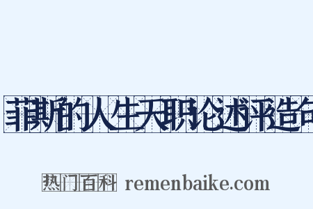 菲斯的人生天职论述评造句是什么意思的图片